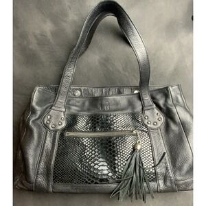 Cate Adair Mariposa Leather Handbag Black Satchel